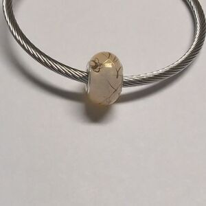 Yellow Drizzled‎ with Gold Charm for Pandora Style Bracelet